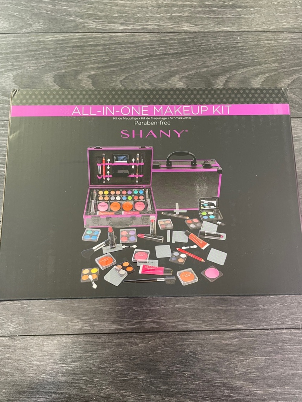 SHAN Makeup Train Case Kit in Pink and Black